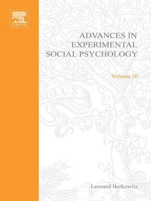 cover image of Advances in Experimental Social Psychology